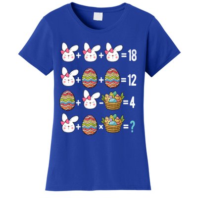 Easter Order Of Operations Quiz Math Teacher Easter Egg Hunt Funny Gift Women's T-Shirt