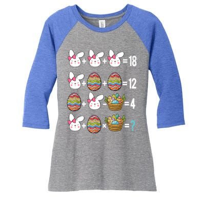 Easter Order Of Operations Quiz Math Teacher Easter Egg Hunt Funny Gift Women's Tri-Blend 3/4-Sleeve Raglan Shirt