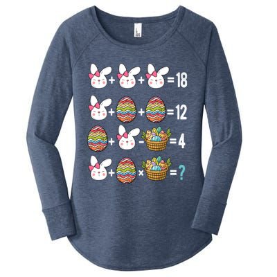 Easter Order Of Operations Quiz Math Teacher Easter Egg Hunt Funny Gift Women's Perfect Tri Tunic Long Sleeve Shirt