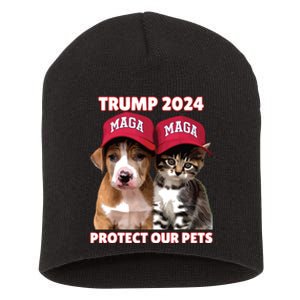 Eat Our Pets Cat Dog Maga Short Acrylic Beanie