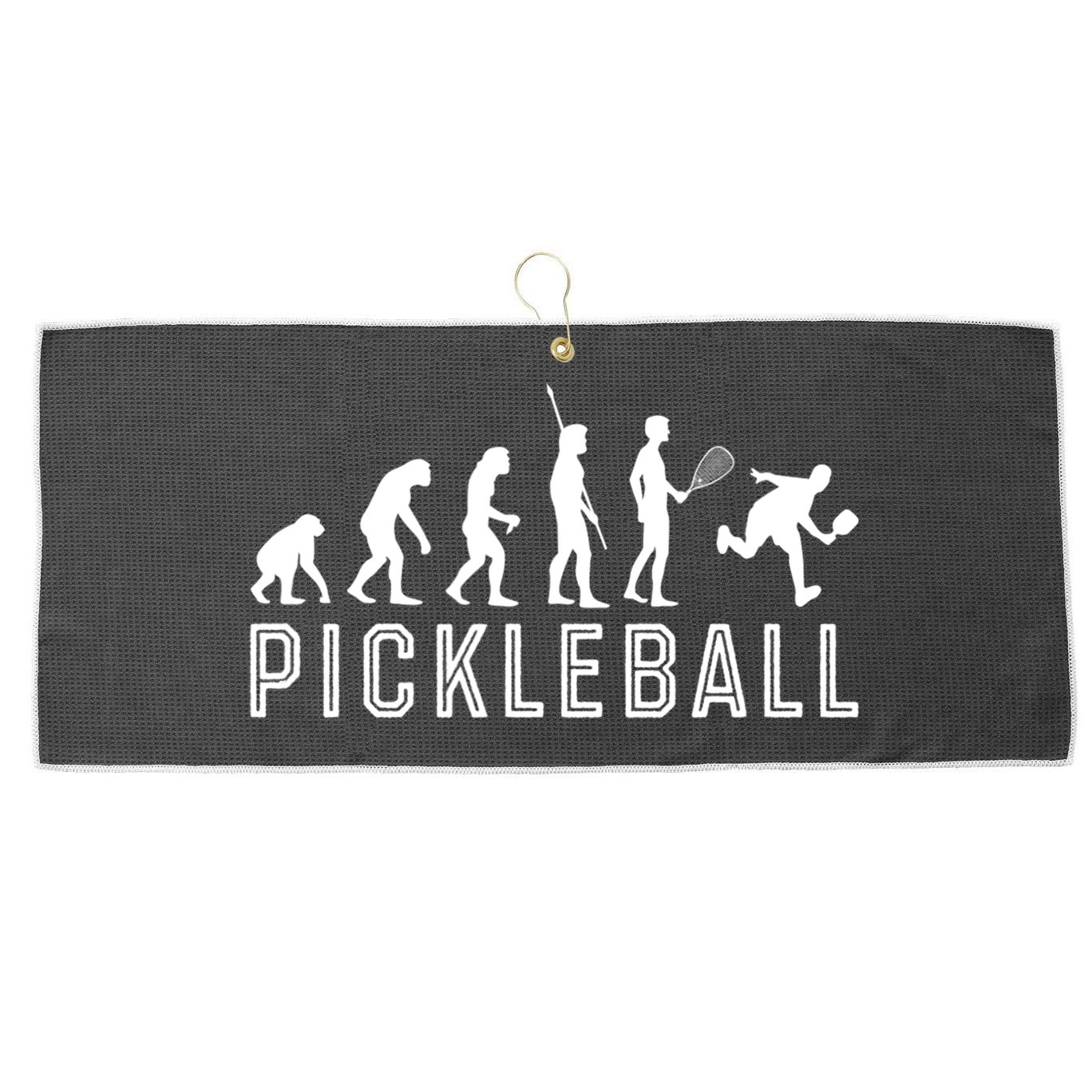 Evolution Of Pickleball TShirt Large Microfiber Waffle Golf Towel