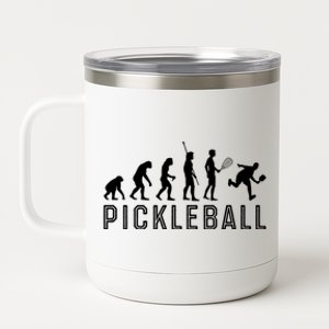 Evolution Of Pickleball TShirt 12 oz Stainless Steel Tumbler Cup