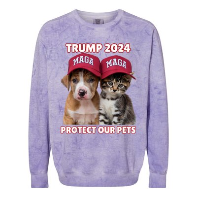 Eat Our Pets Cat Dog Maga Colorblast Crewneck Sweatshirt