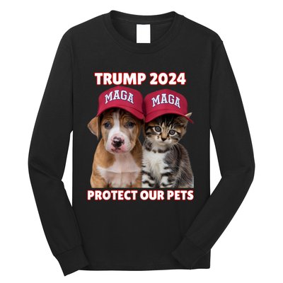 Eat Our Pets Cat Dog Maga Long Sleeve Shirt