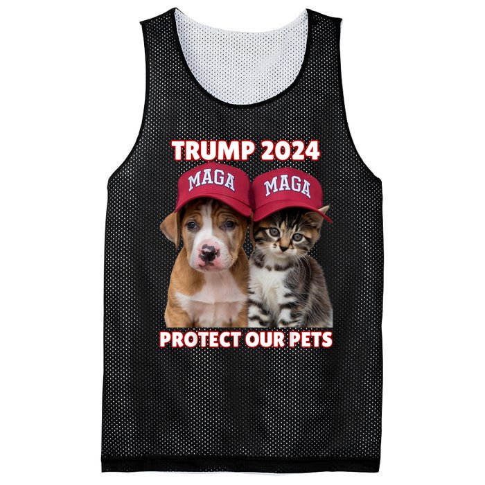 Eat Our Pets Cat Dog Maga Mesh Reversible Basketball Jersey Tank