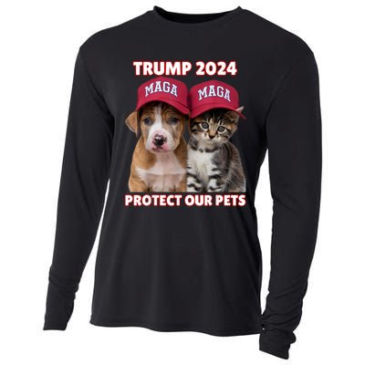 Eat Our Pets Cat Dog Maga Cooling Performance Long Sleeve Crew