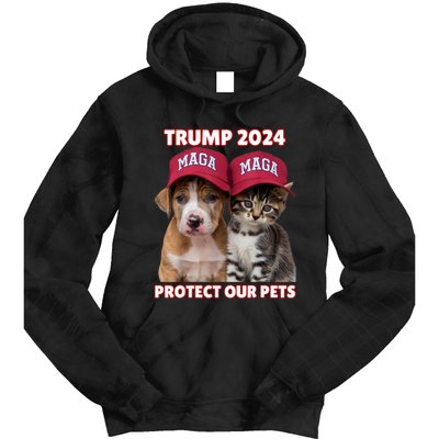 Eat Our Pets Cat Dog Maga Tie Dye Hoodie