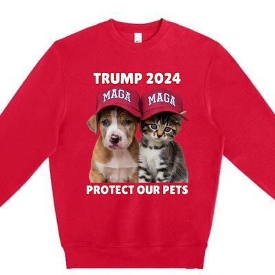 Eat Our Pets Cat Dog Maga Premium Crewneck Sweatshirt