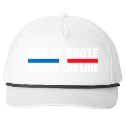 End Of Quote Repeat The Line Snapback Five-Panel Rope Hat