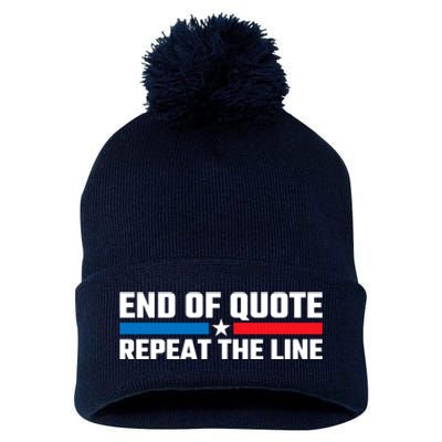 End Of Quote Repeat The Line Pom Pom 12in Knit Beanie