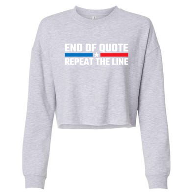 End Of Quote Repeat The Line Cropped Pullover Crew