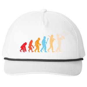 Evolution Of Retrofunny Giftstyle Saxophone Player Saxophonist Gift Snapback Five-Panel Rope Hat