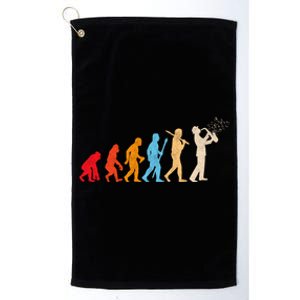 Evolution Of Retrofunny Giftstyle Saxophone Player Saxophonist Gift Platinum Collection Golf Towel