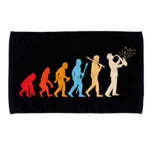 Evolution Of Retrofunny Giftstyle Saxophone Player Saxophonist Gift Microfiber Hand Towel