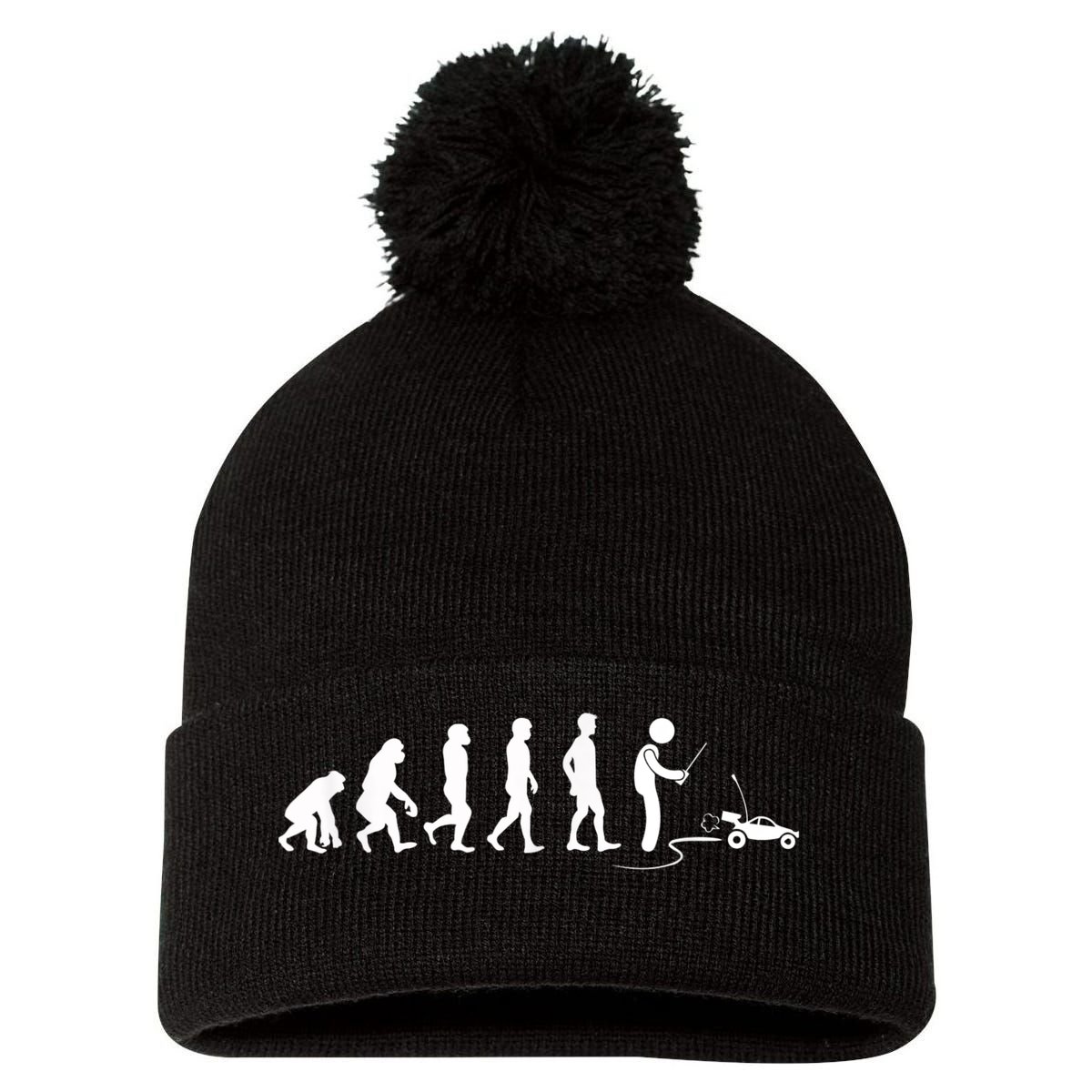 Evolution Of RC Cars RC Racing Racer RadioControlled Car Pom Pom 12in Knit Beanie
