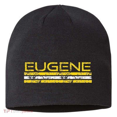 Eugene Oregon Retro Vintage Weathered Sustainable Beanie