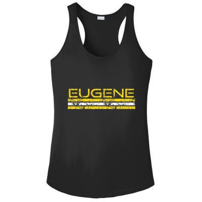 Eugene Oregon Retro Vintage Weathered Ladies PosiCharge Competitor Racerback Tank