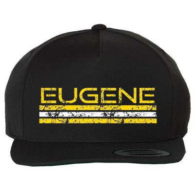 Eugene Oregon Retro Vintage Weathered Wool Snapback Cap
