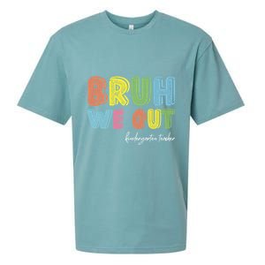 End Of School Year Kindergarten Teacher Summer Bruh We Out Gift Sueded Cloud Jersey T-Shirt