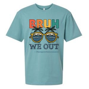 End Of School Year Teachers Bruh We Out Paraprofessional Gift Sueded Cloud Jersey T-Shirt