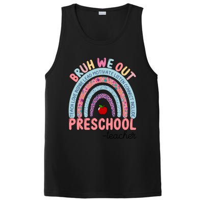 End Of School Year Rainbow Bruh We Out Preschool Teacher Meaningful Gift PosiCharge Competitor Tank