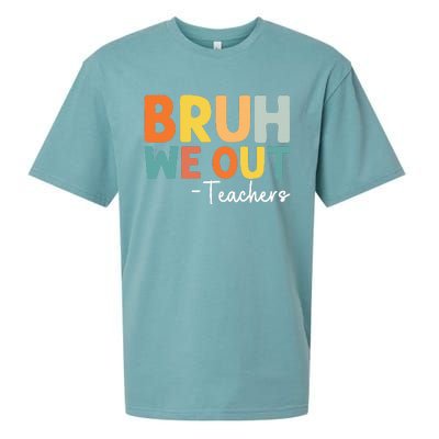 End Of School Year Teacher Summer Bruh We Out Teachers Sueded Cloud Jersey T-Shirt