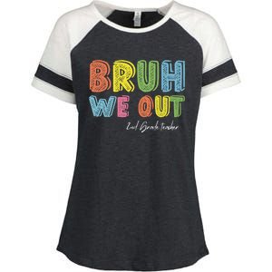 End Of School Year Second Grade Teacher Summer Bruh We Out Gift Enza Ladies Jersey Colorblock Tee