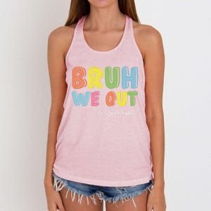 End Of School Year Second Grade Teacher Summer Bruh We Out Gift Women's Knotted Racerback Tank