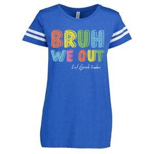 End Of School Year Second Grade Teacher Summer Bruh We Out Gift Enza Ladies Jersey Football T-Shirt