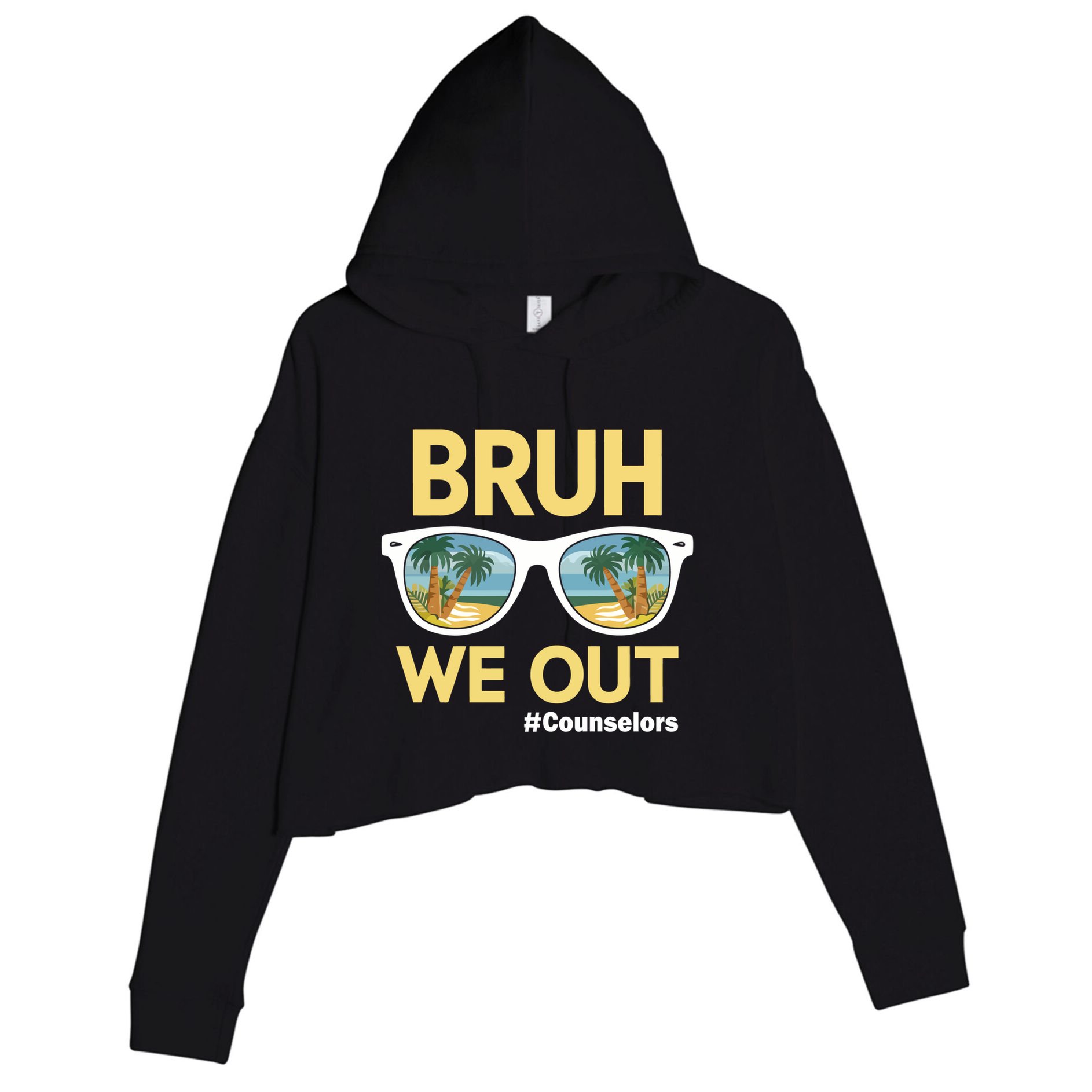 End Of School Year Teacher Summer Bruh We Out Counselors Gift Crop Fleece Hoodie