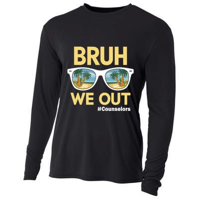 End Of School Year Teacher Summer Bruh We Out Counselors Gift Cooling Performance Long Sleeve Crew
