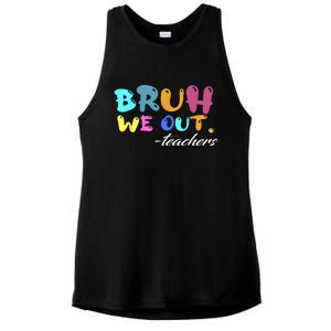 End Of School Year Summer Bruh We Out Teachers Gift Ladies PosiCharge Tri-Blend Wicking Tank