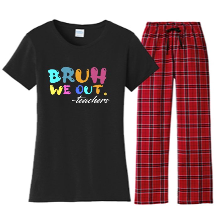 End Of School Year Summer Bruh We Out Teachers Gift Women's Flannel Pajama Set