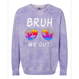 End Of School Rainbow Sunglasses Beach Bruh We Out Teachers Colorblast Crewneck Sweatshirt