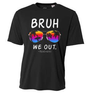 End Of School Rainbow Sunglasses Beach Bruh We Out Teachers Cooling Performance Crew T-Shirt