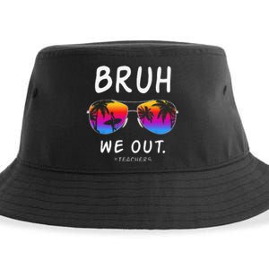 End Of School Rainbow Sunglasses Beach Bruh We Out Teachers Sustainable Bucket Hat