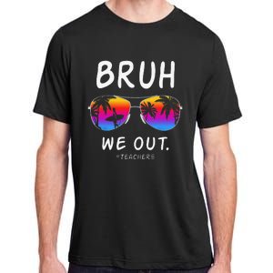 End Of School Rainbow Sunglasses Beach Bruh We Out Teachers Adult ChromaSoft Performance T-Shirt