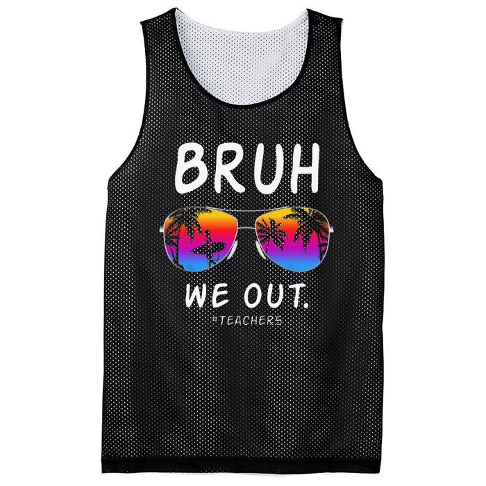 End Of School Rainbow Sunglasses Beach Bruh We Out Teachers Mesh Reversible Basketball Jersey Tank