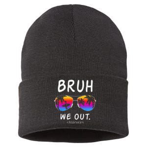 End Of School Rainbow Sunglasses Beach Bruh We Out Teachers Sustainable Knit Beanie