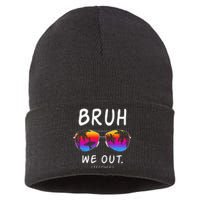 End Of School Rainbow Sunglasses Beach Bruh We Out Teachers Sustainable Knit Beanie