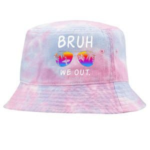 End Of School Rainbow Sunglasses Beach Bruh We Out Teachers Tie-Dyed Bucket Hat