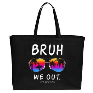 End Of School Rainbow Sunglasses Beach Bruh We Out Teachers Cotton Canvas Jumbo Tote