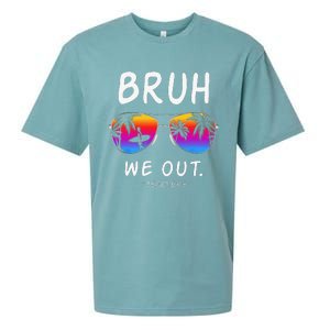 End Of School Rainbow Sunglasses Beach Bruh We Out Teachers Sueded Cloud Jersey T-Shirt