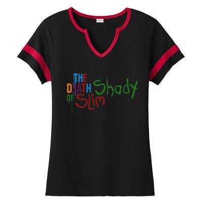 Em Of Slim Retro Colorful Death Shady Ladies Halftime Notch Neck Tee