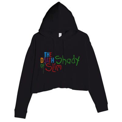 Em Of Slim Retro Colorful Death Shady Crop Fleece Hoodie