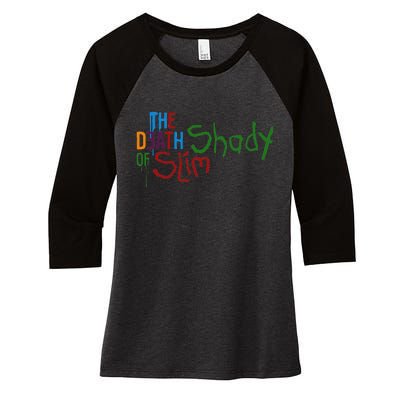 Em Of Slim Retro Colorful Death Shady Women's Tri-Blend 3/4-Sleeve Raglan Shirt