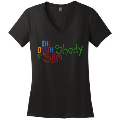 Em Of Slim Retro Colorful Death Shady Women's V-Neck T-Shirt