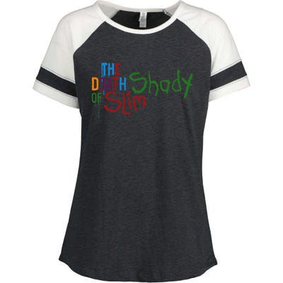 Em Of Slim Retro Colorful Death Shady Enza Ladies Jersey Colorblock Tee