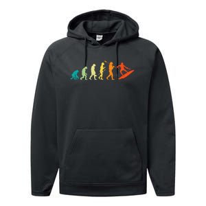 Evolution Of Surfers Surfboard Surfboarder Surfing Performance Fleece Hoodie