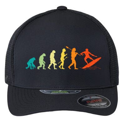 Evolution Of Surfers Surfboard Surfboarder Surfing Flexfit Unipanel Trucker Cap